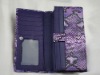 Newest snake skin PU lady wallet tri-fold