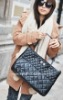 Noble Korean Style Grid Leisure Handbag Black PJ11111706