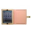 Notebook Flip style Golden snake line double skin PU leather cover for iPad 2