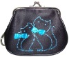 Novel Ladies Coin Case with Crystal Cats