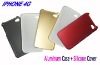 OEM design iphone accessories hard case for iphone4  silicone+Aluminum case for iPhone4