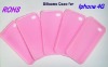 OEM design pink silicone case for iPhone 4G