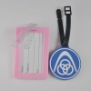 OEM factory gift soft rubber luggage tag with strap
