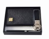 OEM upmarket leather wallet gift set (wallet+ball pen+key chain)