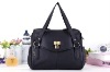 OL fashion black cow leather handbag 016