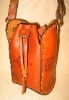 Oblong 100% Genuine Leather Bag Drawstring Bohemian