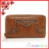 Oil wax leather Motorcycle clutch bag , luxurious wallet .