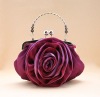 On stock stylish flower satin evening bag