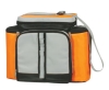 Orange 600D nylon cooler bag with bottle pocket on both side