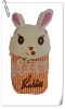 Orange Fabric Cotton Lively Rabbit Wrist Bag/Cotton Fabric Cell Phone Bags