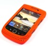 Orange Mesh Skin Hard Back Case Cover For Blackberry 9800