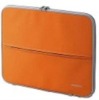 Orange PU leather laptop bag