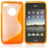 Orange S line Design TPU Skin Gel Case Cover For Apple iPhone 4