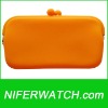 Orange Silicone women large wallet