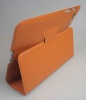 Orange color Folio style PU leather case cover for Samsung Galaxy Tab 7.7" P6800 with stand function