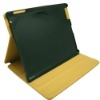 Orange color PU leather case cover for ipad 2 with ABS tray stand and stand function