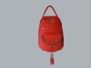Orange ostrich lines fashion shoulder backpack DSCN2464