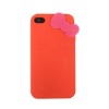 Orange soft silicone  case for iphone4, mobile phone silicone cae
