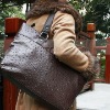 Ostrich grain PU Leather laptop bag for 13'' laptop, Casual style lady leather laptop bag