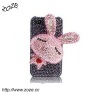 PC 3D diamond jeweled case for iphone4 with crystal hard case