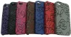PC + PU Back Cover Case for iphone 4 with Unique Flower Pattern