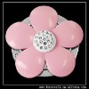 PINK FLOWER CRYSTAL FOLDABLE HANDBAG PURSE HOOK HANGER