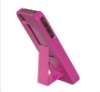 PINK Hard Back Case Cover Skin for Apple iphone 4/4G/4S in Clear - With Stand Holder