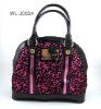 PINK LEOPARD HANDBAG WITH GLITTER POWDER