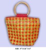 PP laminated jute tote bag with cane handle