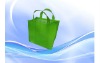 PP lamination non woven bag with handle in green color
