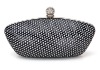 PU Hardbox Clutch Bag/evening bag with Round Rhinestones