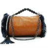 PU Leather Cony Fur Handbag