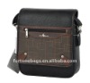 PU Leather Men's Messenger Bag 7" Black