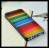 PU Plastic Cell Phone Case Cover for iPhone 4 hard back  Best Gift Fashion Style lovely Rainbow