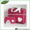 PU Red Lady Laptop Bag with White Handle