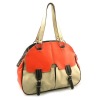 PU Satchel with Contrast Color