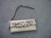 PU clutch wallet with pleats and lace decoration