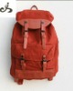 PU leather canvas backpack