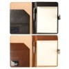 PU leather cover a5 portfolio with pen holder