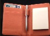 PU leather pocket notepad with pen