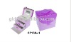 PVC/PU purple jewelry box with ring set and drawers