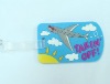 PVC airplane luggage hang tag;PVC lucky luggage tag