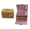 PVC leatherette jewelry box with mirror