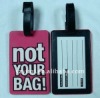 PVC plastic luggage tag with loop strap