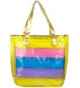PVC stripe handbag,Ladies shopping bag,Promotion bag