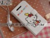 PY- Hot !!!!Fashional Hello Kitty Artificial Leather Flip Case For iPhone 4 ,Side tumbling case cover IP-702