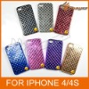 PY- New Arrival Aluminum Back Case For iPhone 4 4S Black/White/Pink/Blue/Yellow/Red/Purple LF-0510