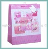 Paper shopping bag with satin ribbon