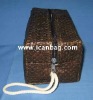 Paper straw cosmetic bag with coating