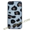 Particular Shiny Powder Leopard Hard Rubber Case for iPhone 4 (Silver)